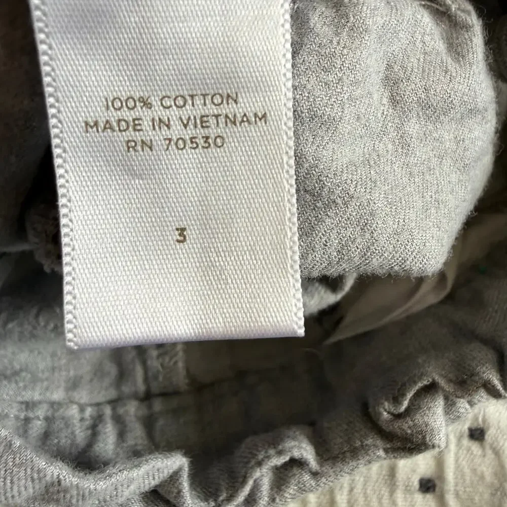 Janie And Jack Pants Wide Leg PaperBag Waist Gray Cuffed Ruffle Girl 3 3T